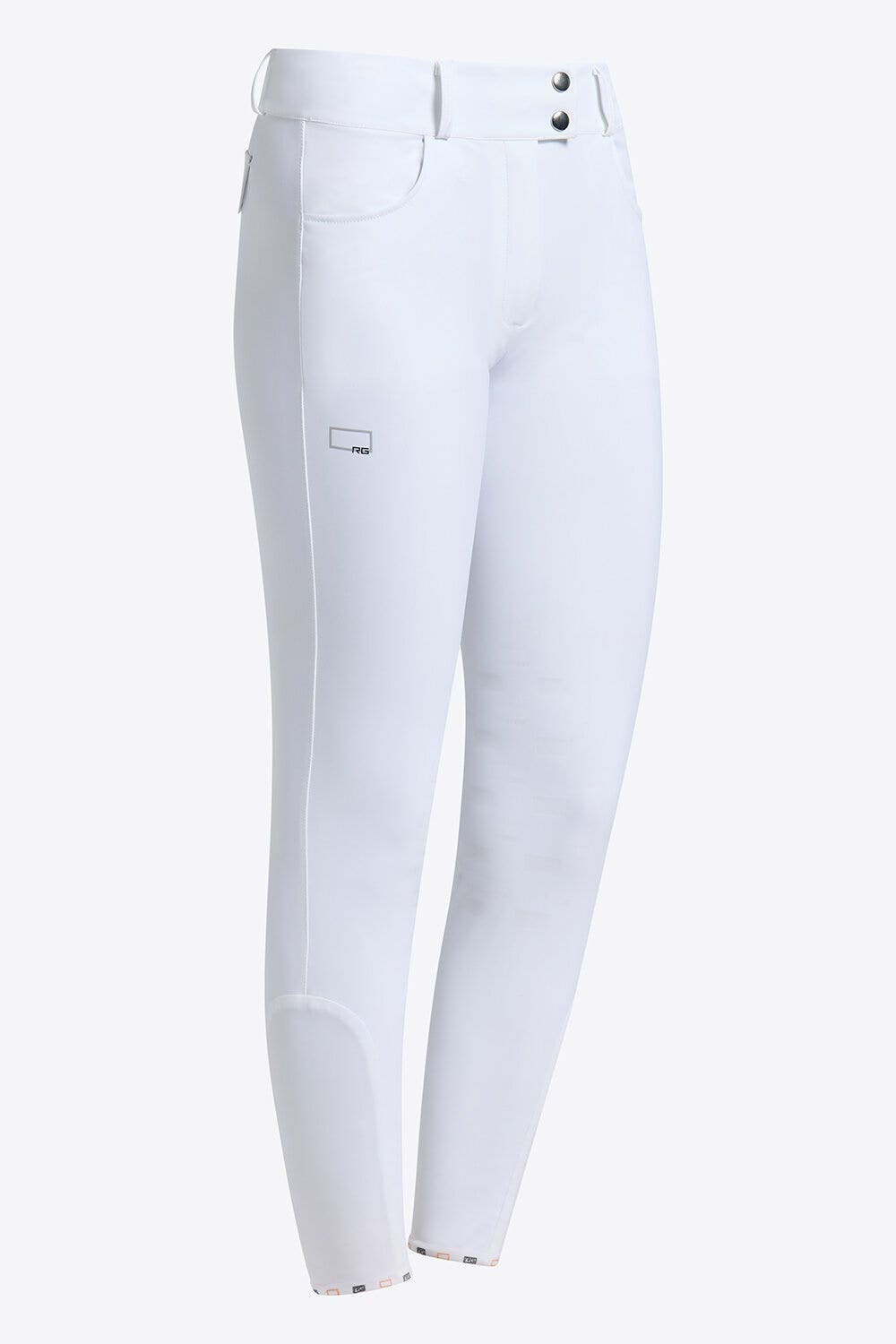 Rider's Gene Rider's Gene Women's High-Waist Riding Breeches with Pockets WHITE-1