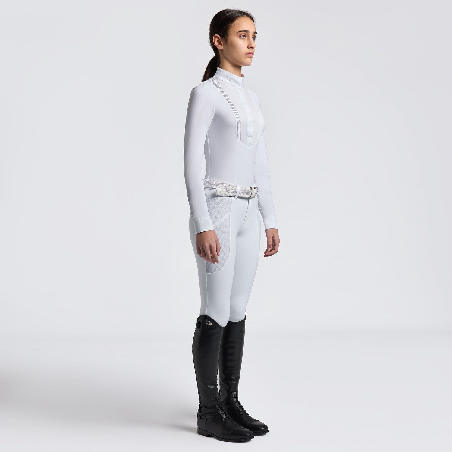 Cavalleria Toscana Girl's competition shirt WHITE-1