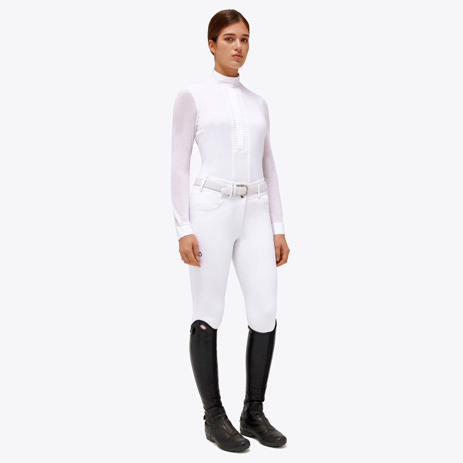 Cavalleria Toscana Women’s jersey show shirt WHITE-1