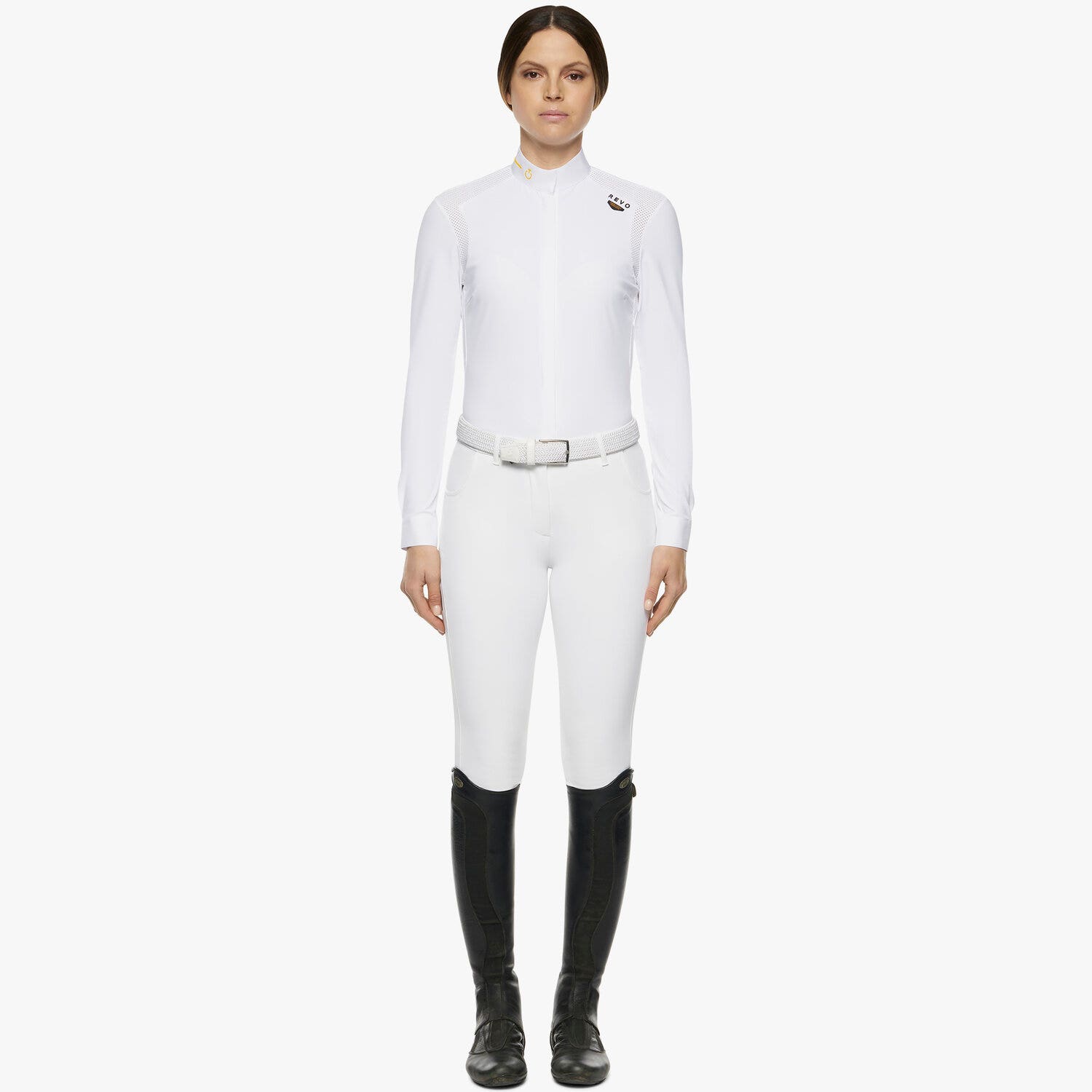 Cavalleria Toscana Women's R-Evo Long Sleeves Competition Shirt WHITE-1