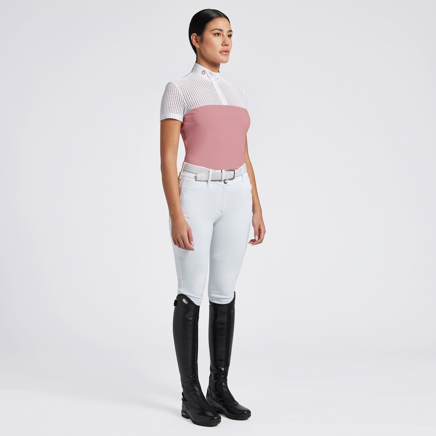 Cavalleria Toscana Cavalleria Toscana Women's Competition Shirt in Technical Jersey with Buttons 2G01-1