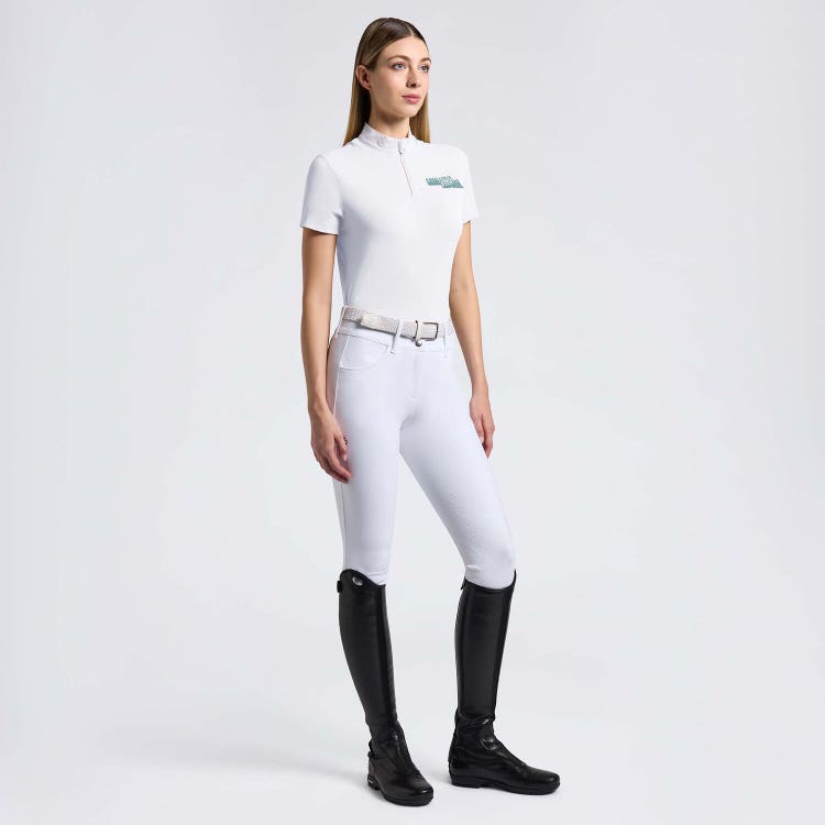 Cavalleria Toscana Women's Competition Shirt in Technical Piquet with zip