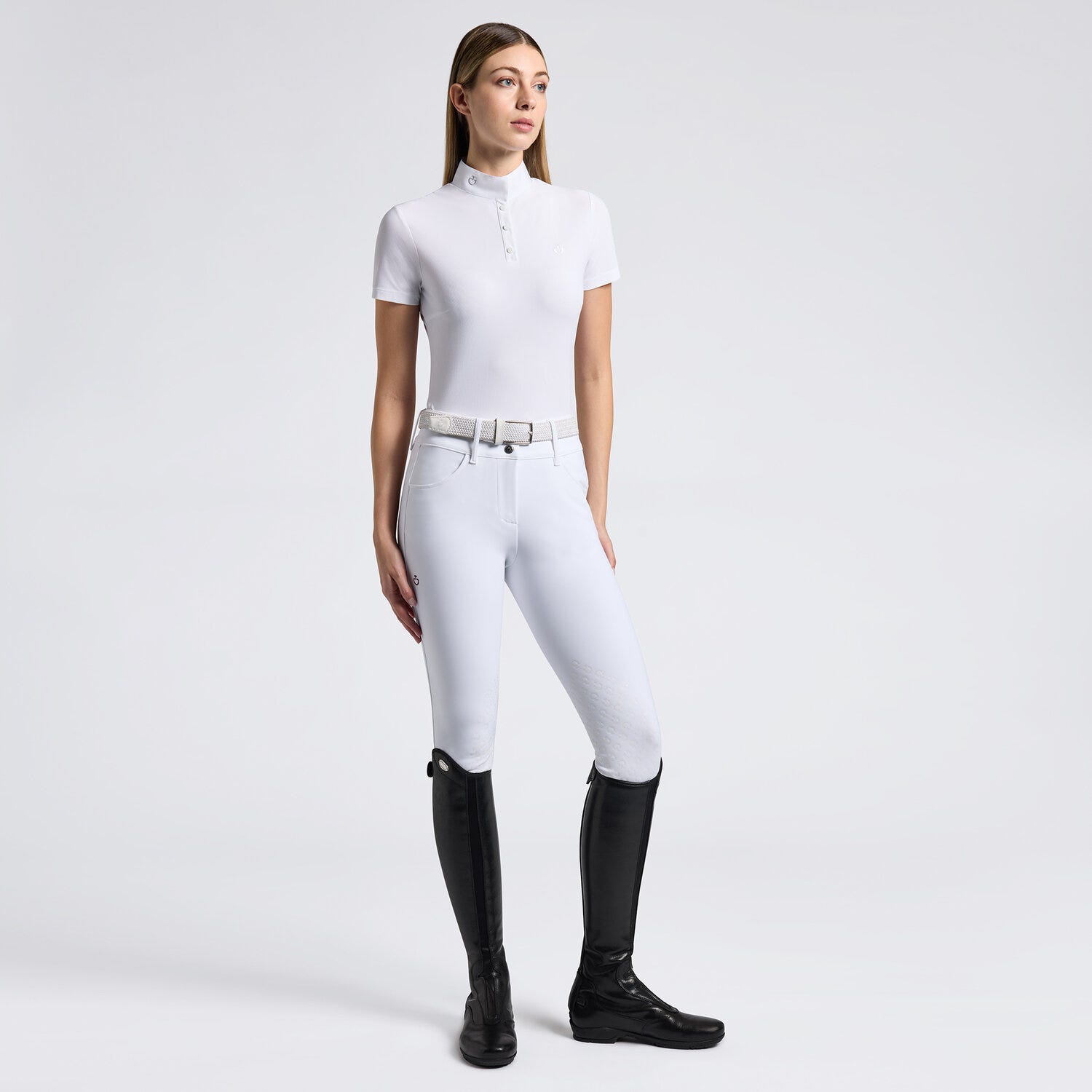 Cavalleria Toscana Women's Competition shirt in technical jersey with buttons