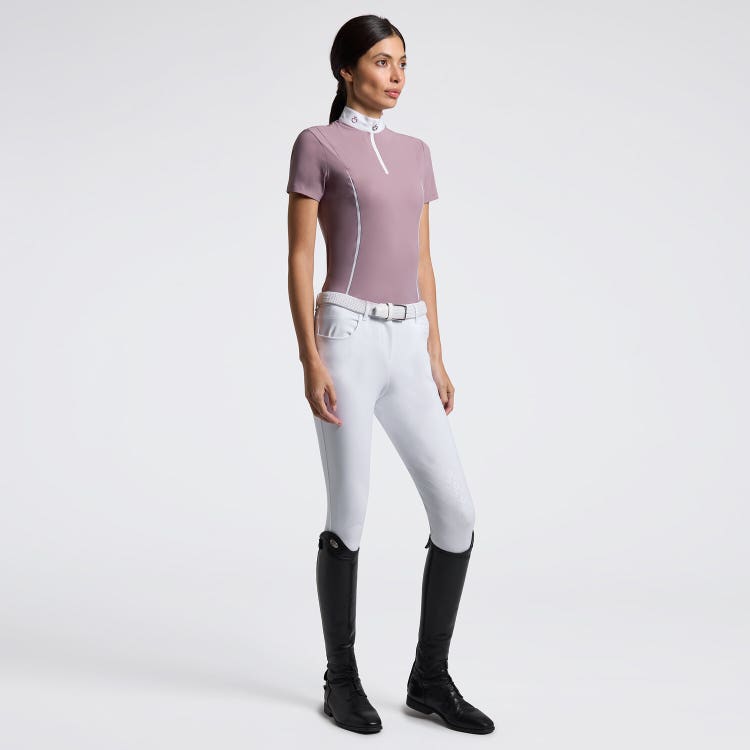 Cavalleria Toscana Women’s Short Sleeve Jersey Competition Shirt with Mesh Inserts