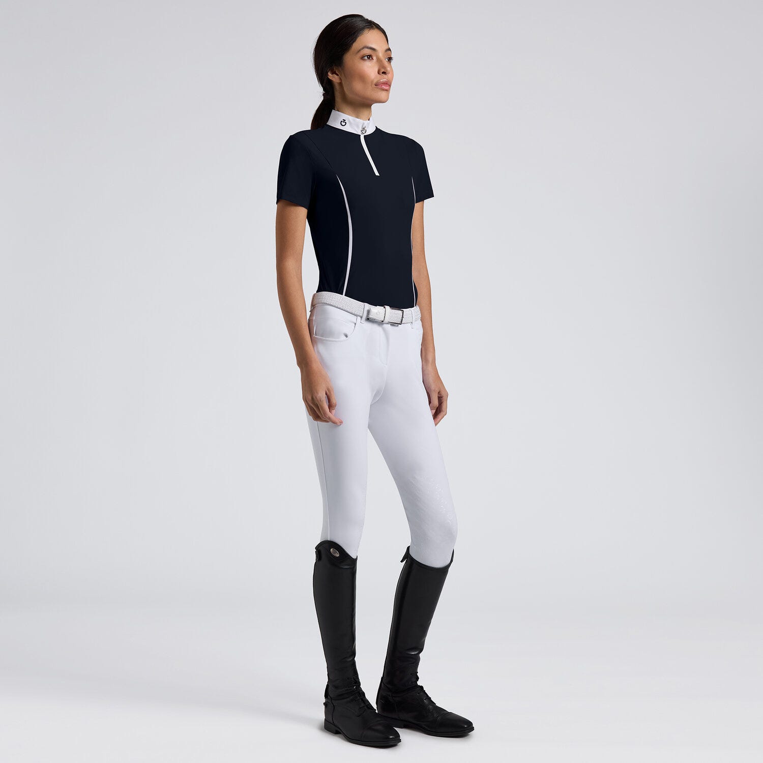 Cavalleria Toscana Women’s Short Sleeve Jersey Competition Shirt with Mesh Inserts