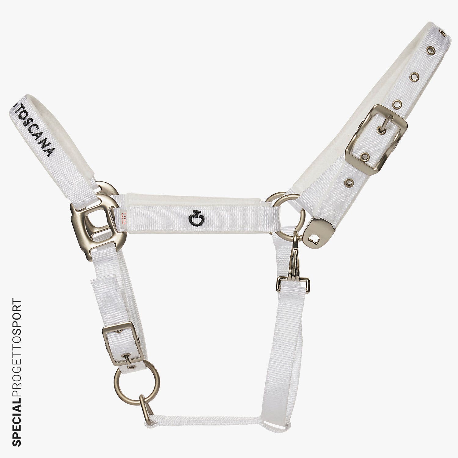 Cavalleria Toscana Halter with lead FISE WHITE-1