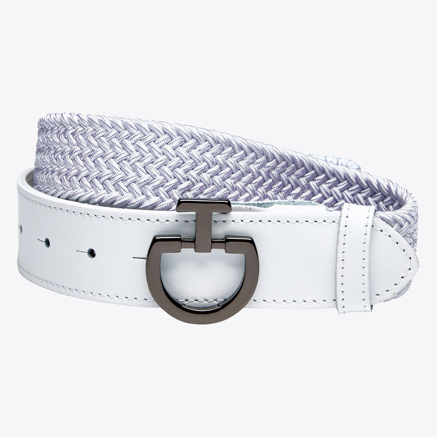 Cavalleria Toscana Stretch belt for men WHITE/KNIT-1