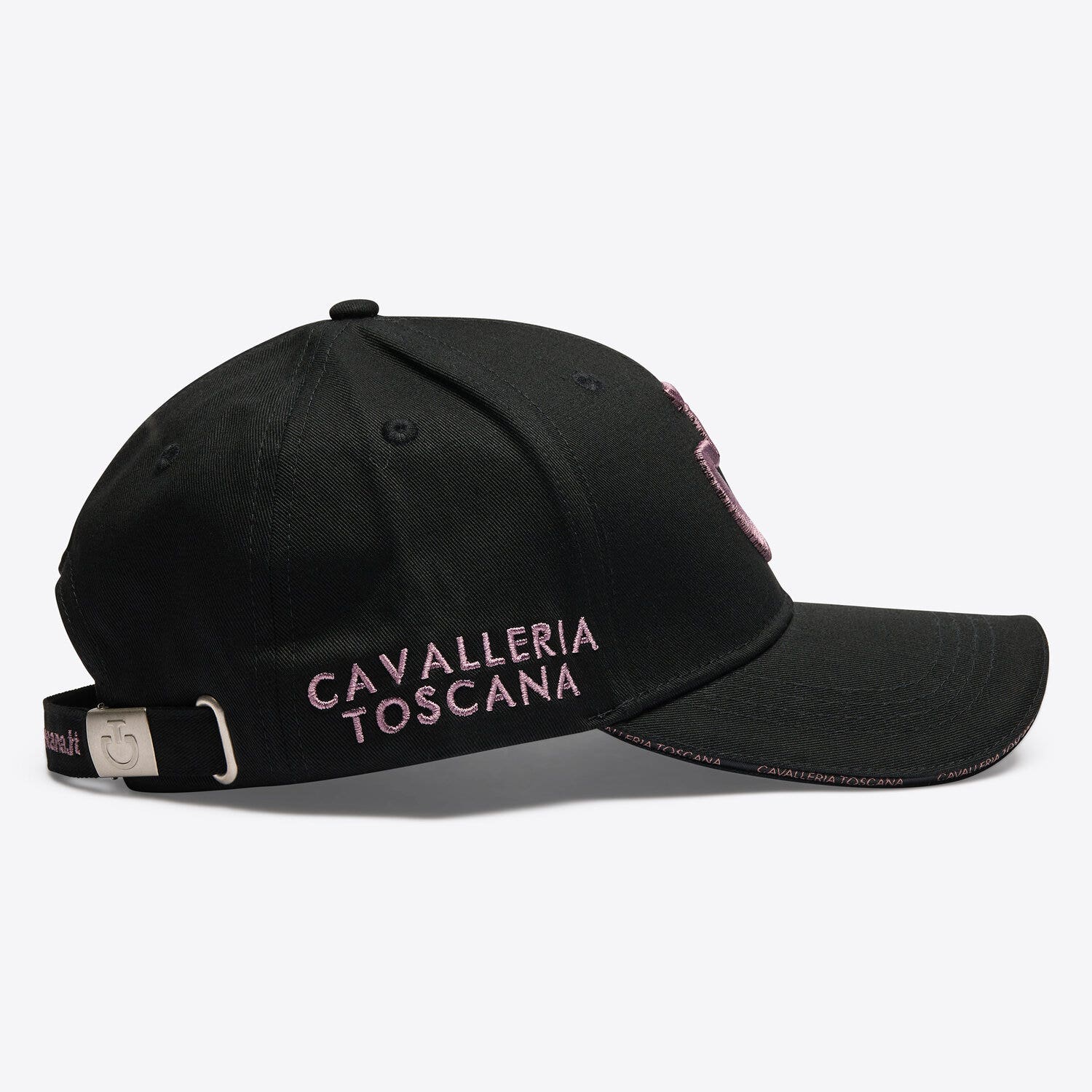 Cavalleria Toscana Cavalleria Toscana Cotton baseball cap with an embroidered logo BLACK/GRAPE SHAKE-2