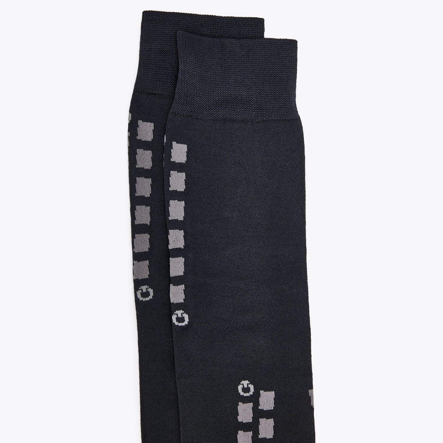 Cavalleria Toscana Socks with graphic pattern and CT logo NAVY-2