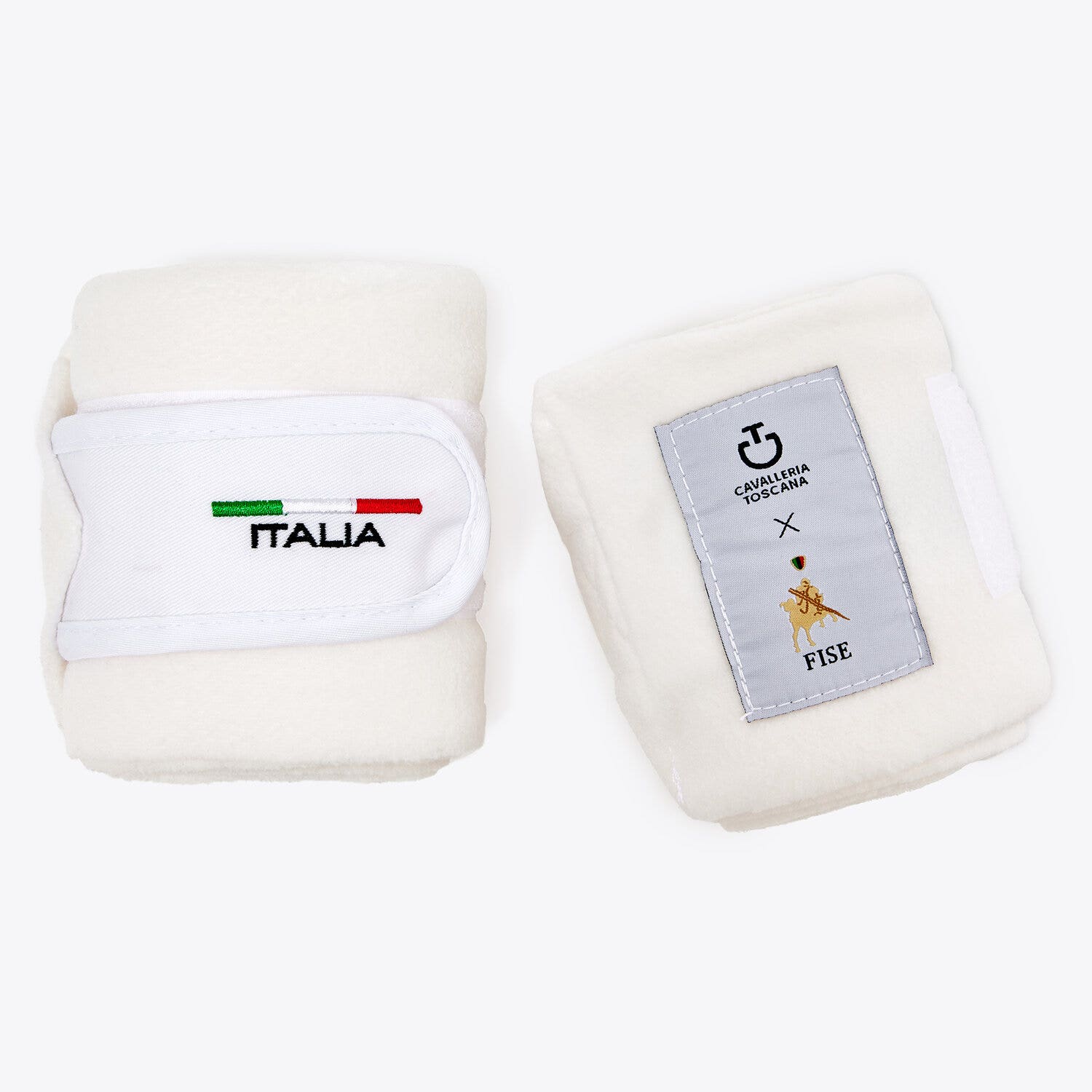 Cavalleria Toscana FISE fleece horse bandages WHITE-1