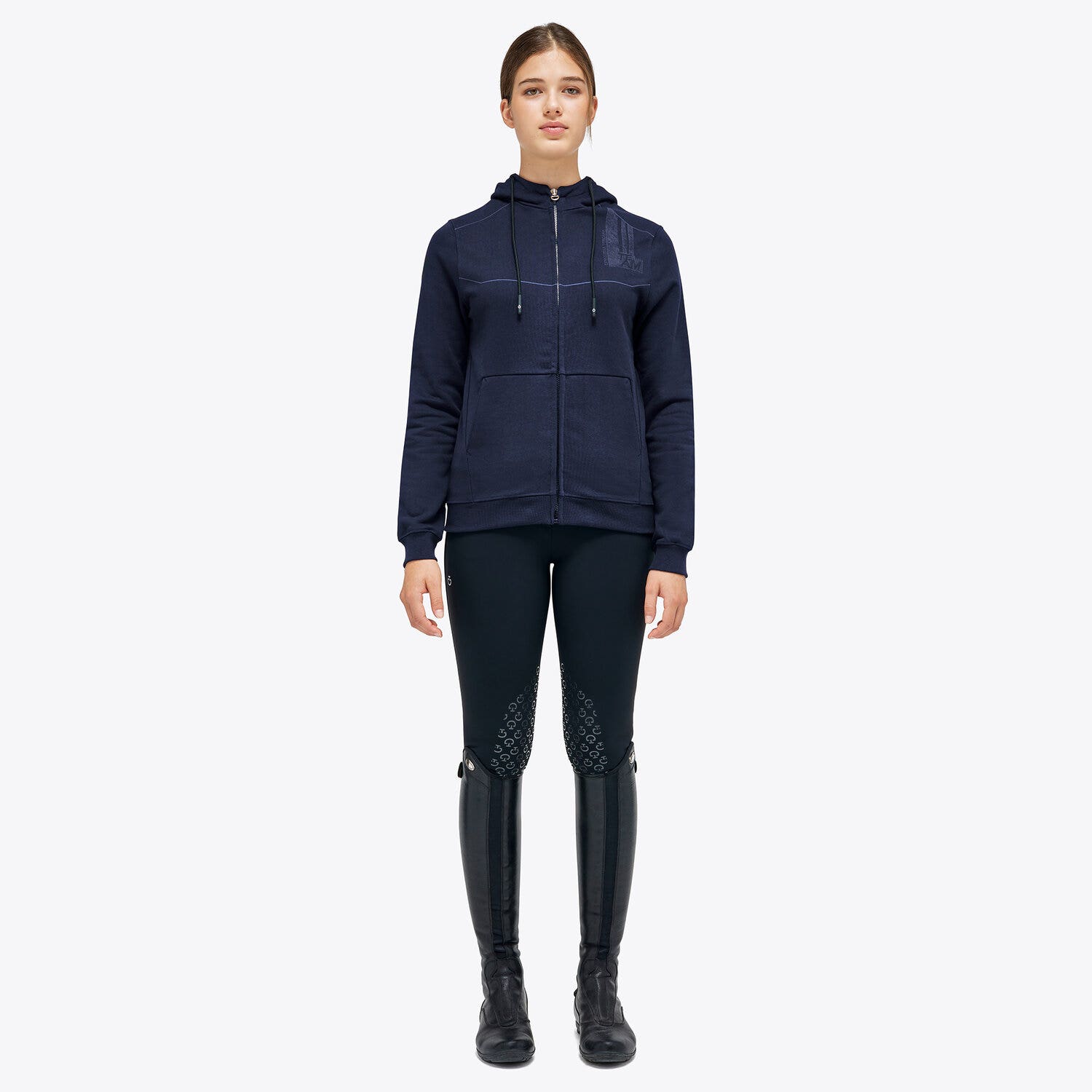 Cavalleria Toscana WOMEN'S ZIP SWEATSHIRT SMOKEY BLUE-1