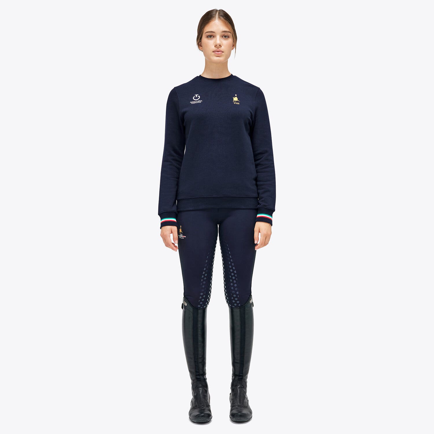 Cavalleria Toscana FISE crewneck sweatshirt NAVY-1