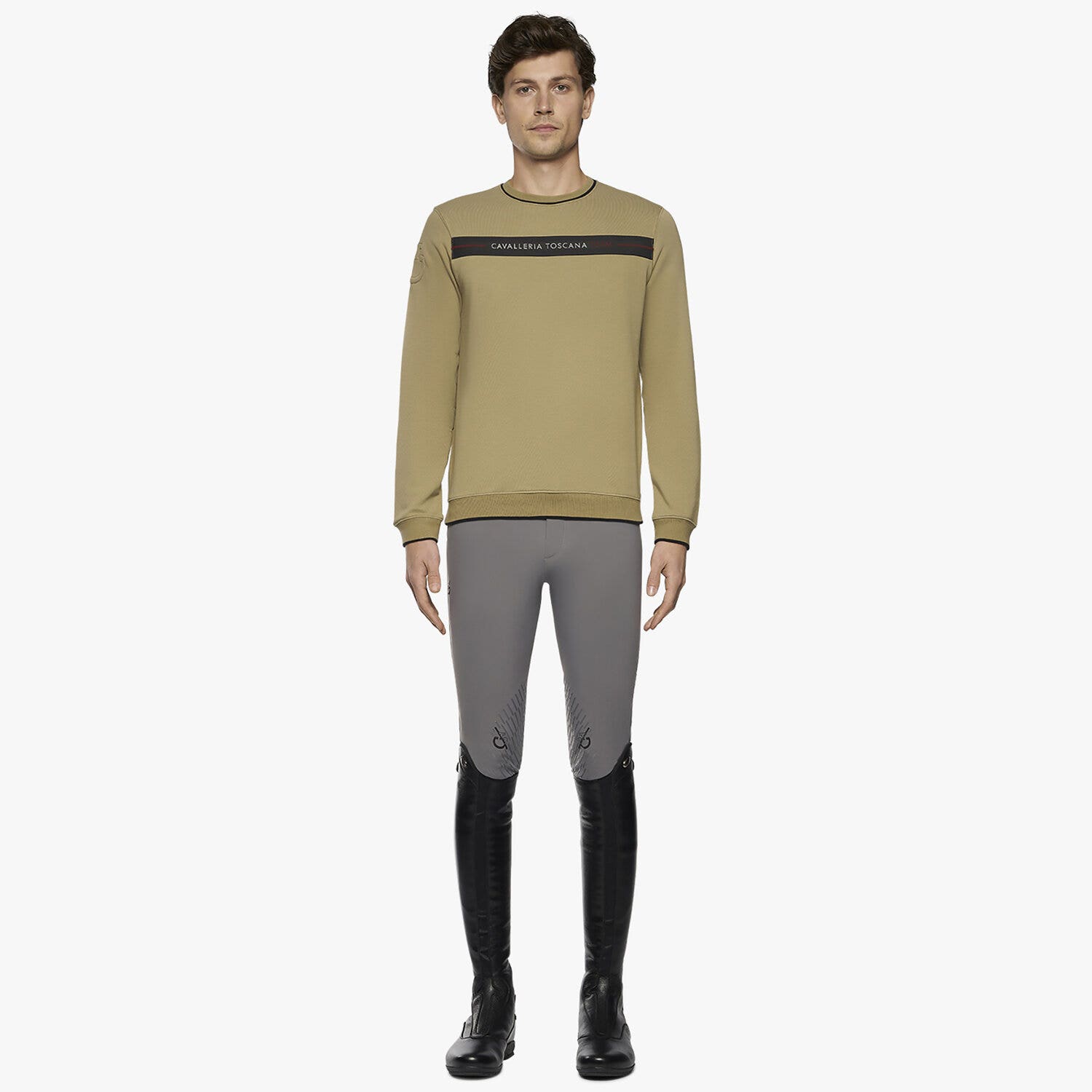 Cavalleria Toscana Men's Train Hard Ride Easy Sweatshirt GREY-1