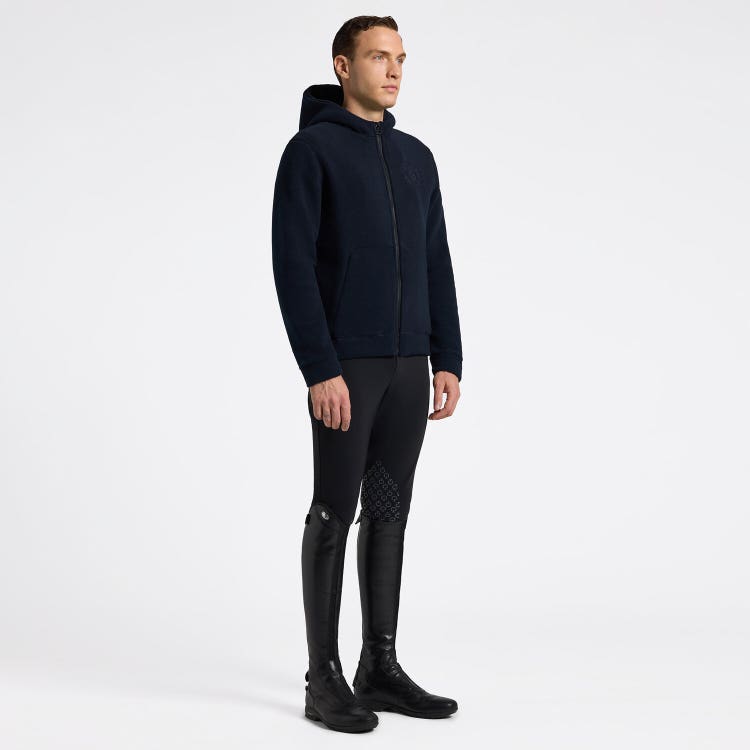 Cavalleria Toscana Men's Zip-Up Technical Fleece Hoodie