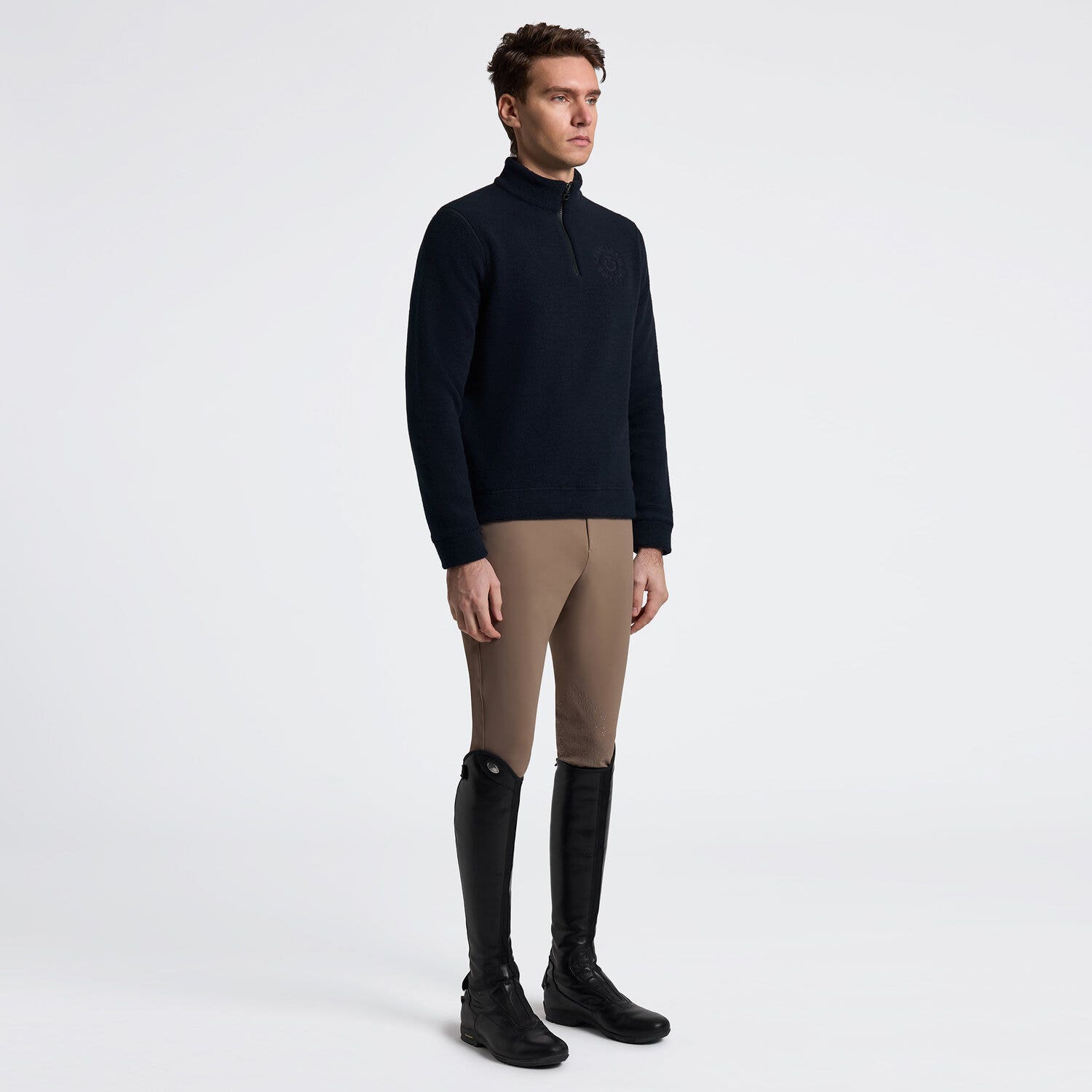 Cavalleria Toscana Cavalleria Toscana Men's Half-Zip Fleece Sweatshirt NAVY-1