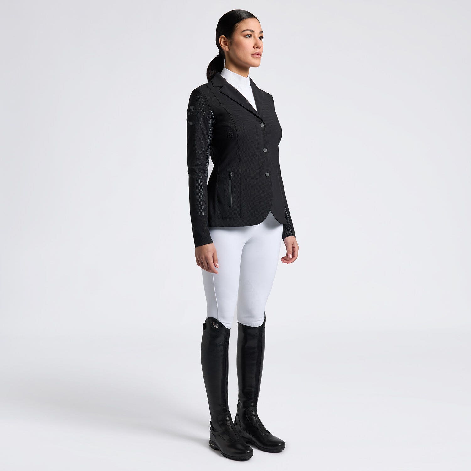 Cavalleria Toscana Women's Revolution competition jacket BLACK/WHITE-1