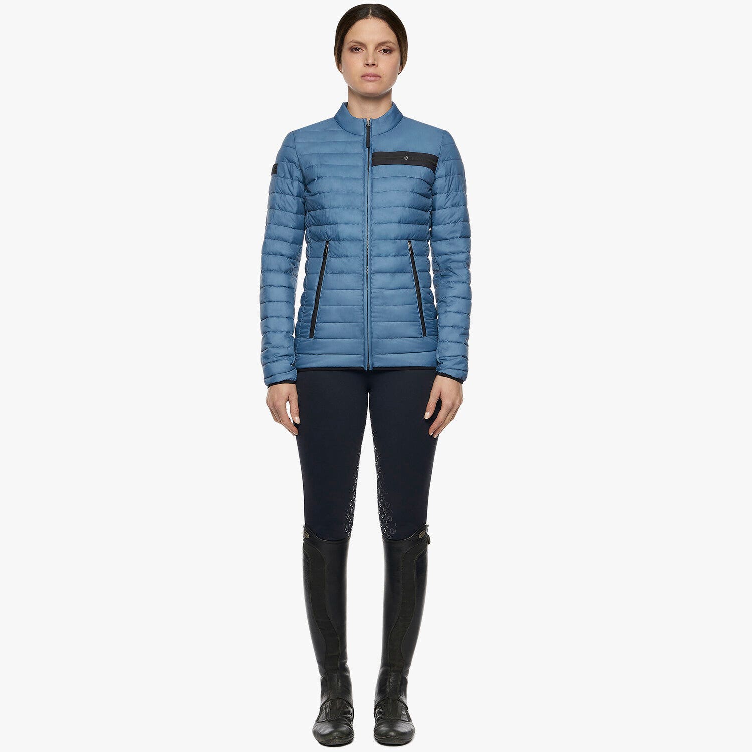 Cavalleria Toscana Women's Red Stripe Quilted Jacket Light blue-1