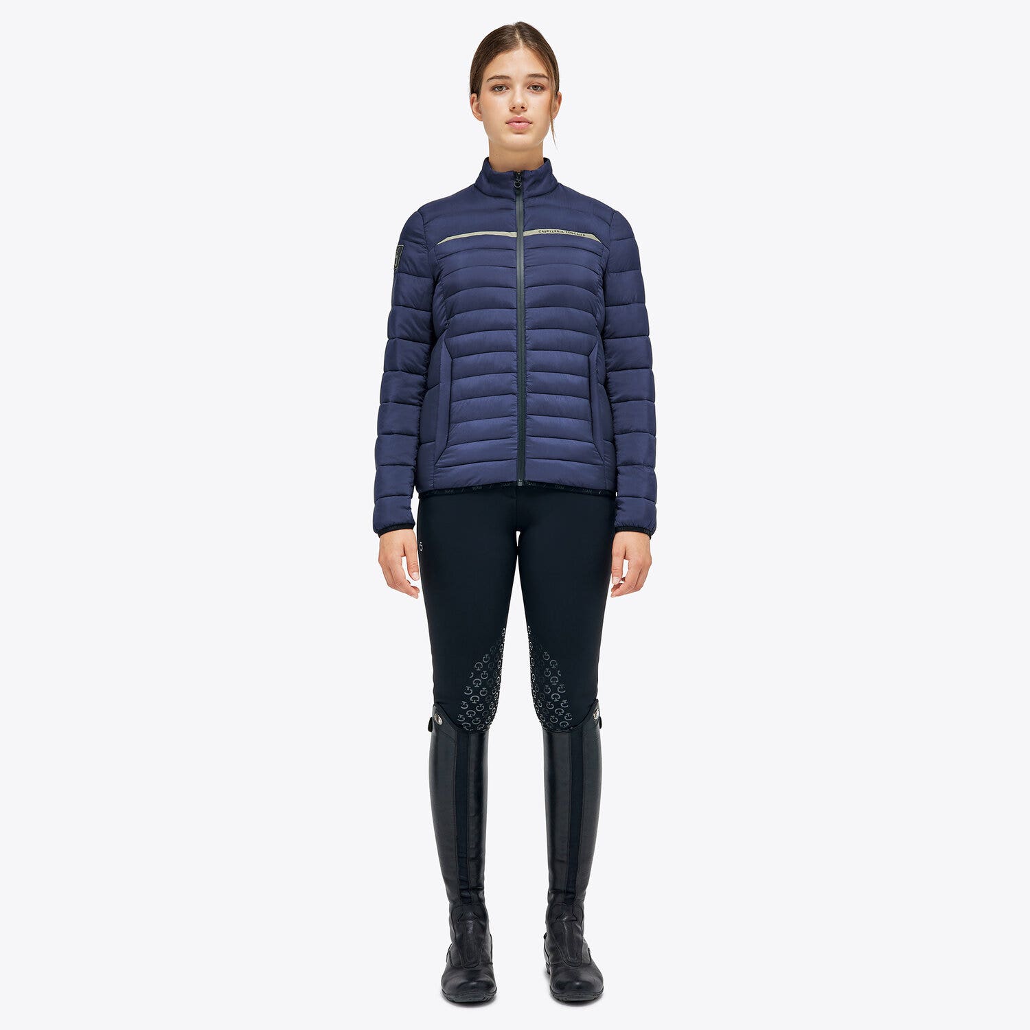 Cavalleria Toscana Women’s quilted nylon puffer jacket SMOKEY BLUE-1