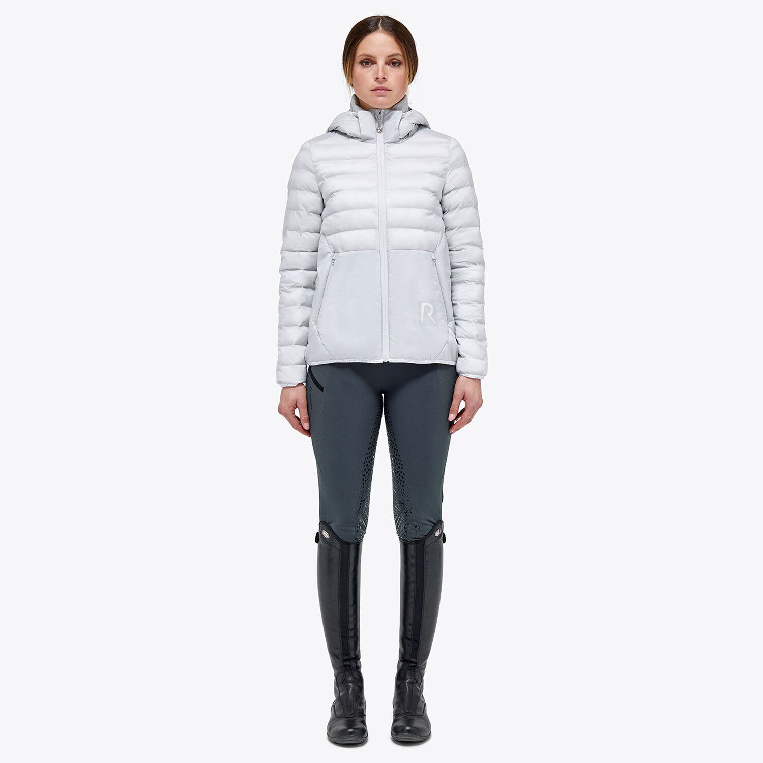 Cavalleria Toscana Puffer jacket with detachable hood PEARL GREY-1