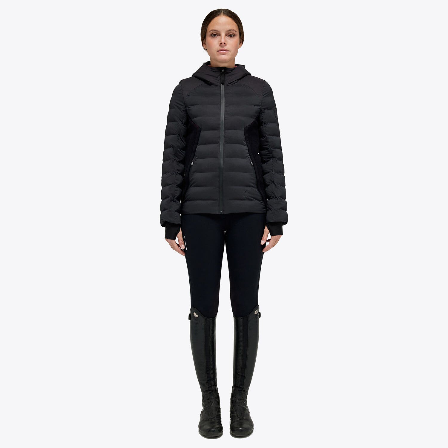 Cavalleria Toscana Women's Revo nylon puffer jacket BLACK-1