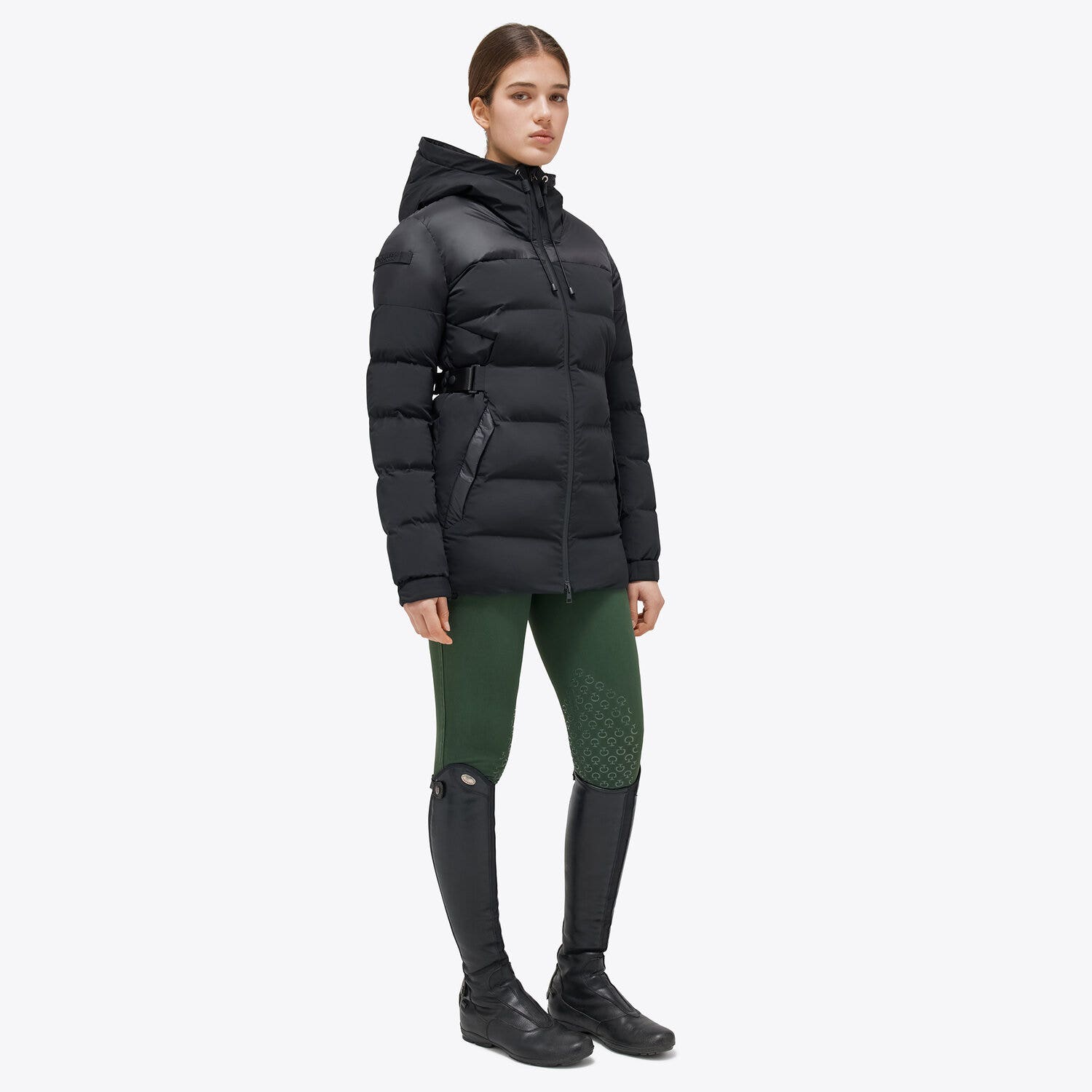 Cavalleria Toscana Women's long down jacket BLACK-1