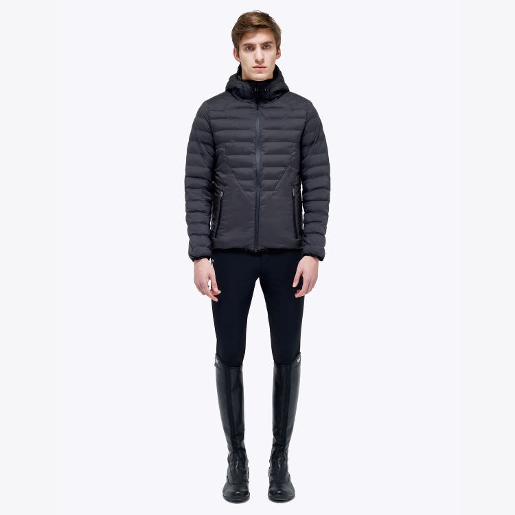 Nylon puffer jacket with hood