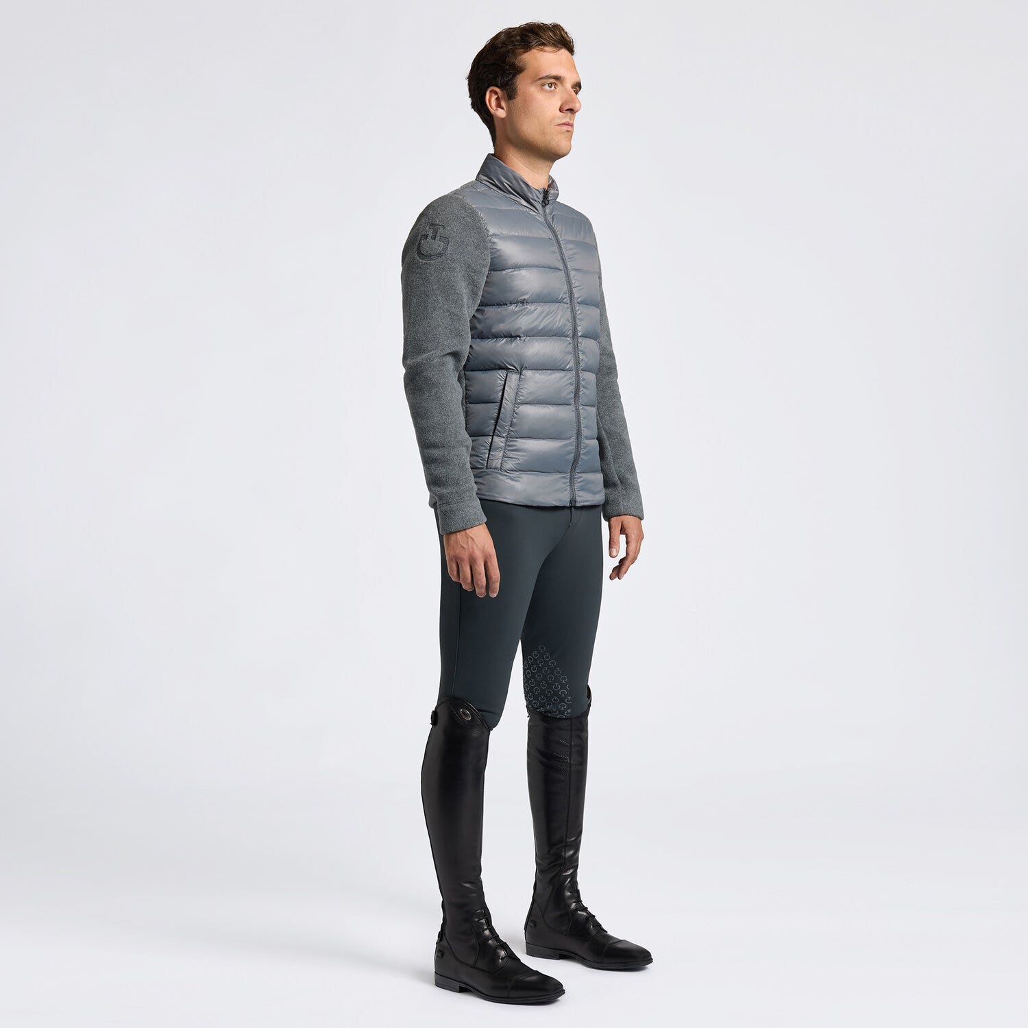 Cavalleria Toscana Cavalleria Toscana Men's Nylon and Fleece Jacket CHARCOAL GREY-1