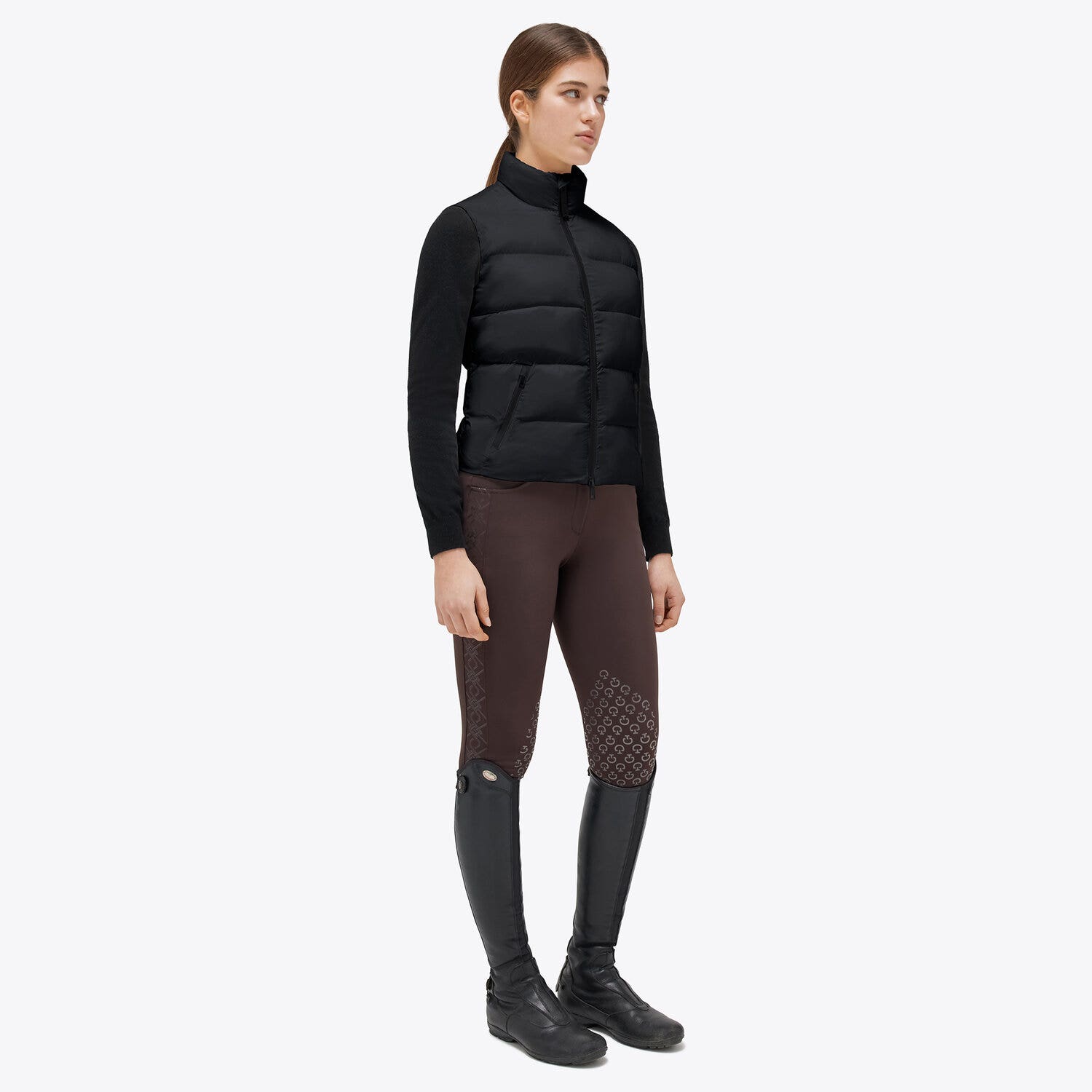 Cavalleria Toscana Women's sleeveless down jacket BLACK-1