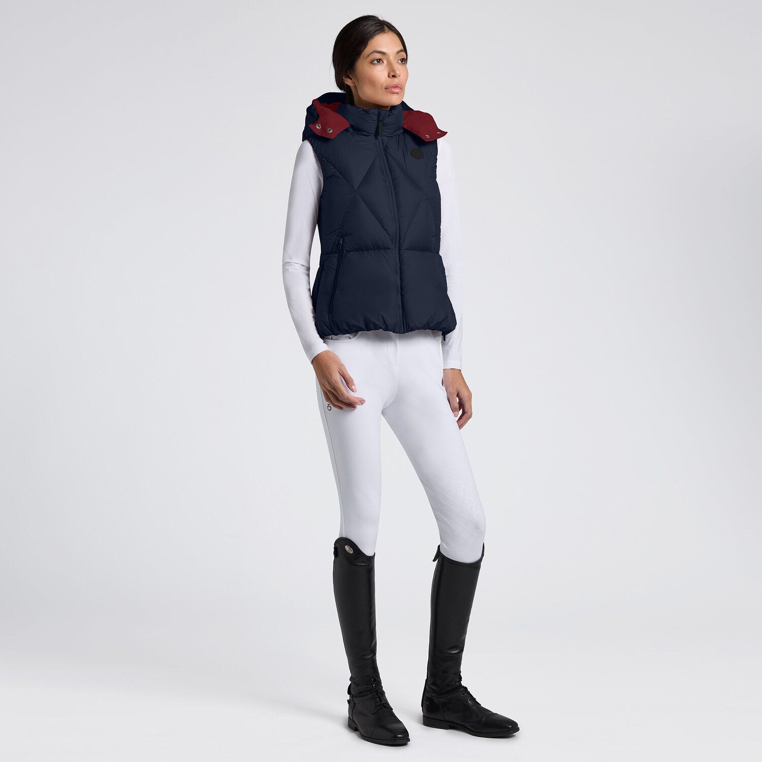 Cavalleria Toscana Women's Padded Nylon Hooded Vest