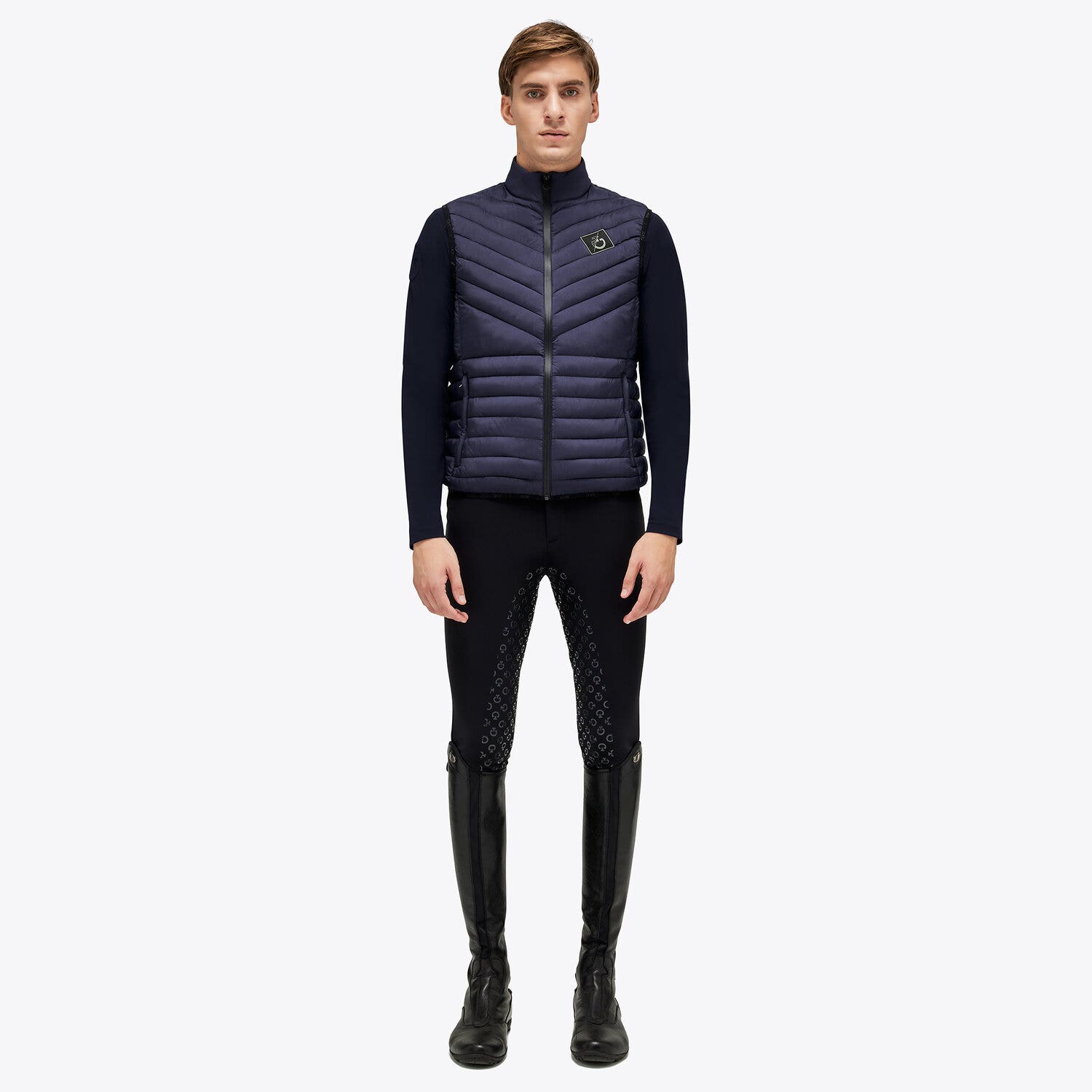 Cavalleria Toscana Men’s quilted nylon waistcoat SMOKEY BLUE-1