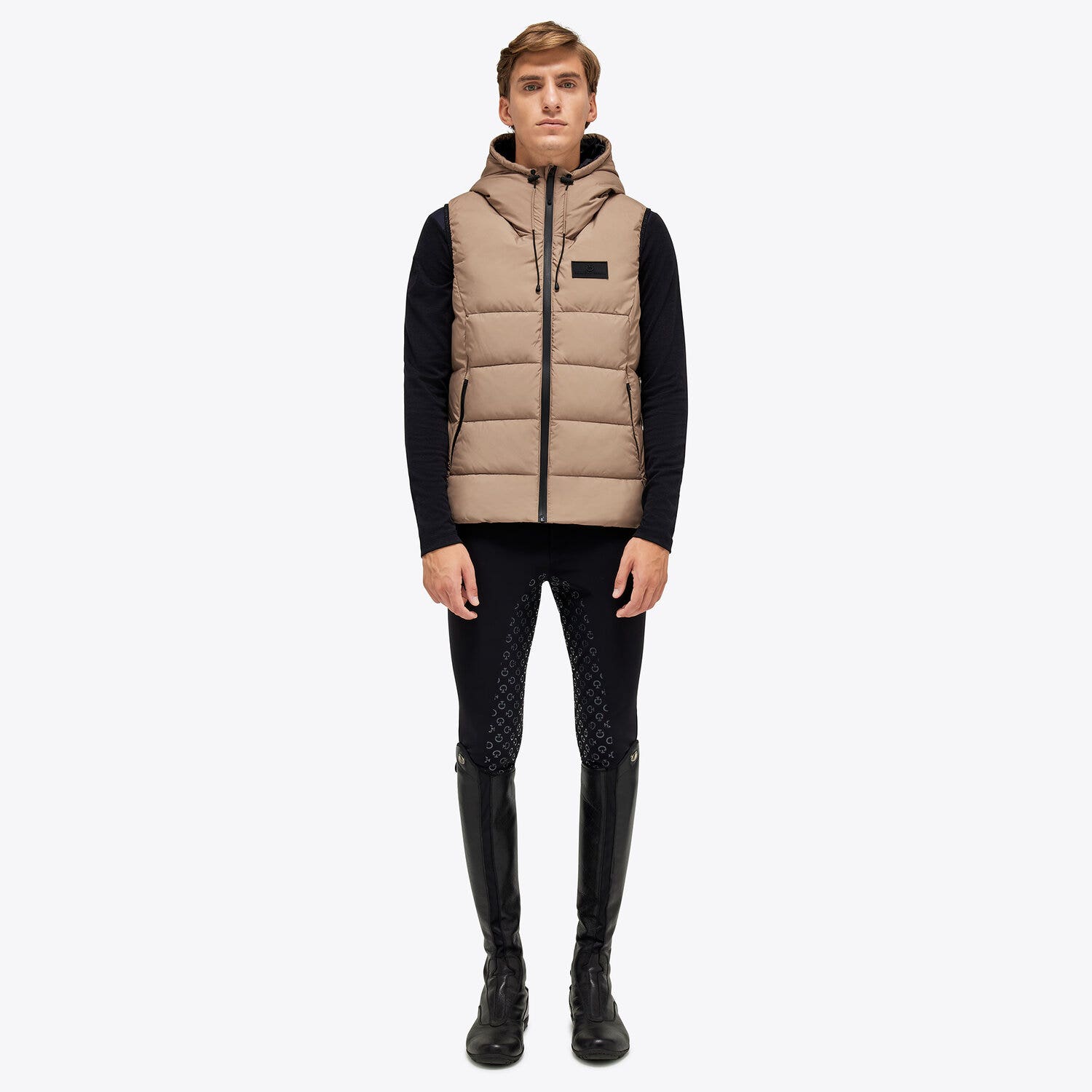 Cavalleria Toscana Men’s quilted nylon waistcoat LIGHT MOCHA-1