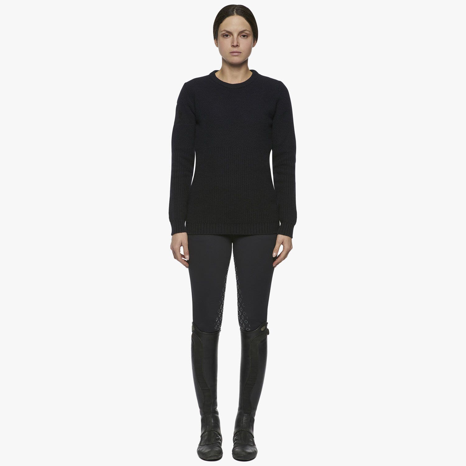 Cavalleria Toscana Women's Crew Neck Sweater NAVY-1