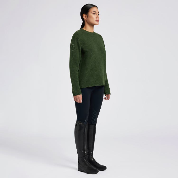 Cavalleria Toscana Women's Lambswool Oversized Crew Neck Sweater