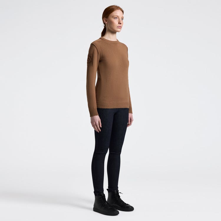 Cavalleria Toscana Women's Crew Neck Sweater in Pure Wool