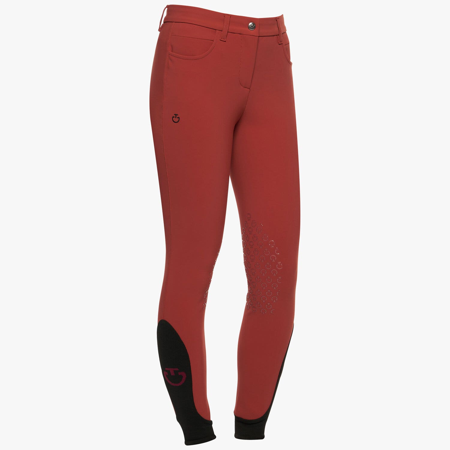 Cavalleria Toscana Girl's knee grip riding breeches. BURNT BRICK-1