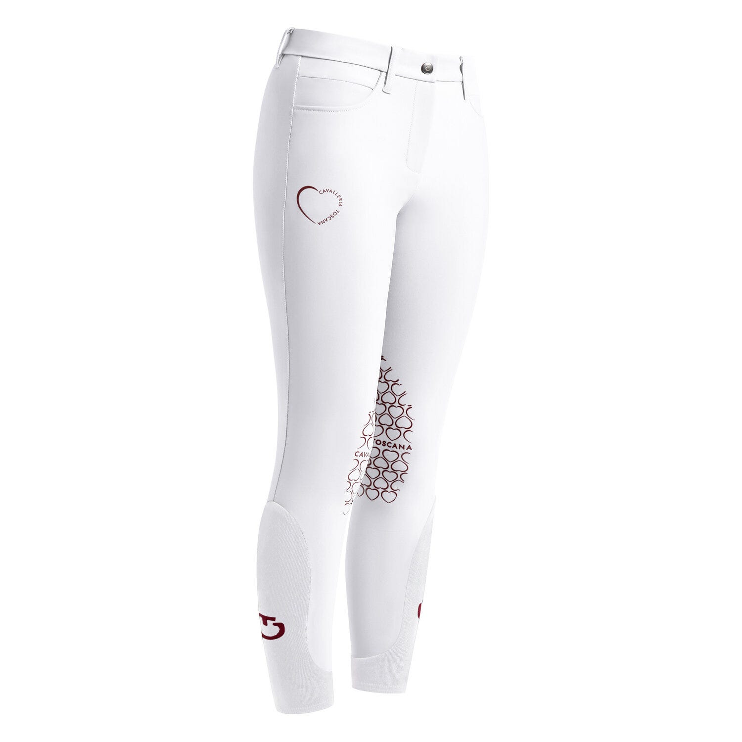 Cavalleria Toscana Girls’ Jumping Breeches with Knee Grip and Mini Hearts