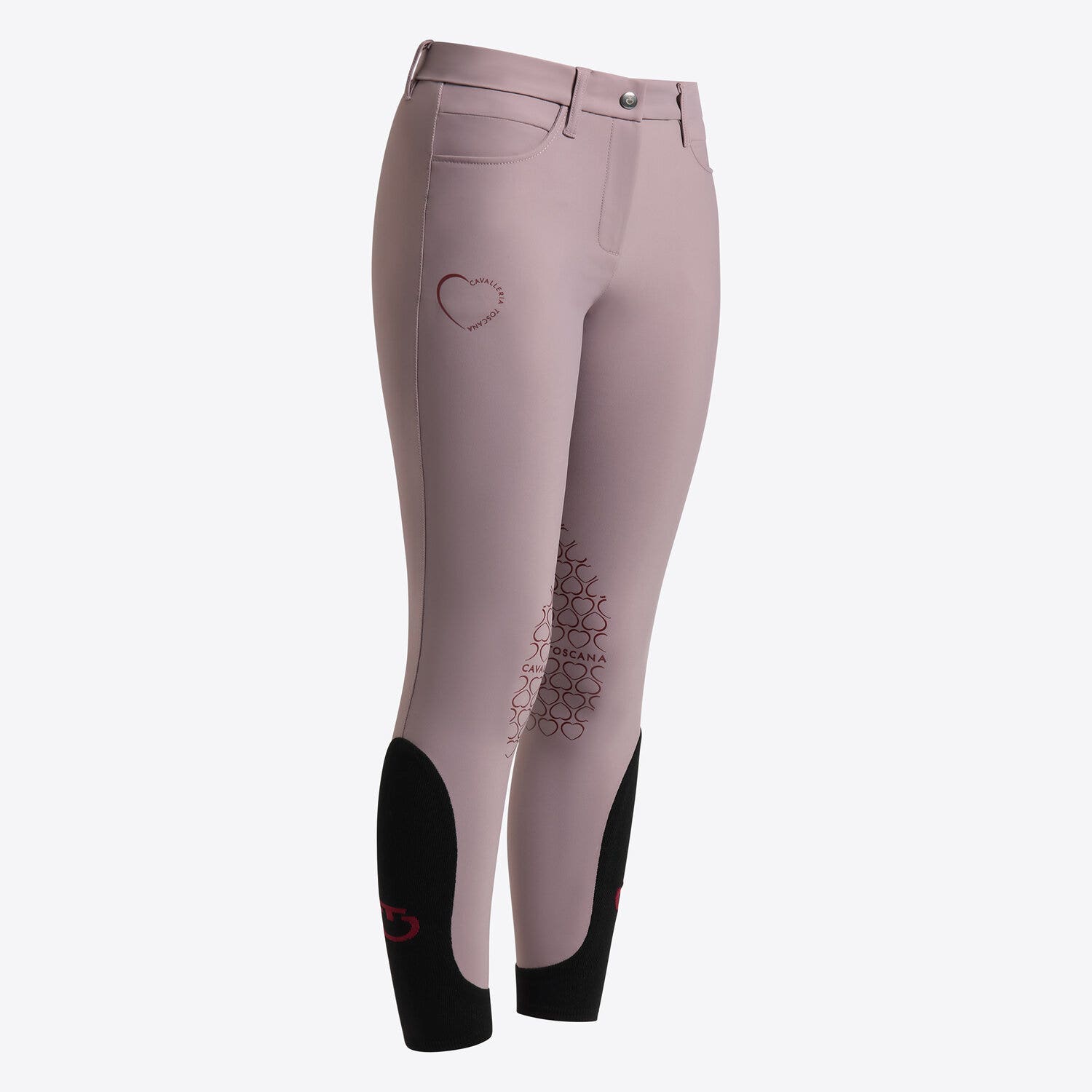 Cavalleria Toscana Cavalleria Toscana Girls’ Jumping Breeches with Knee Grip and Mini Hearts GRAPE SHAKE-1