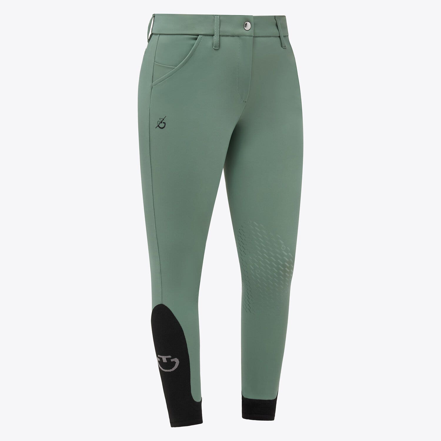 Cavalleria Toscana Women’s breeches with silicone grip EMERALD GREY-1