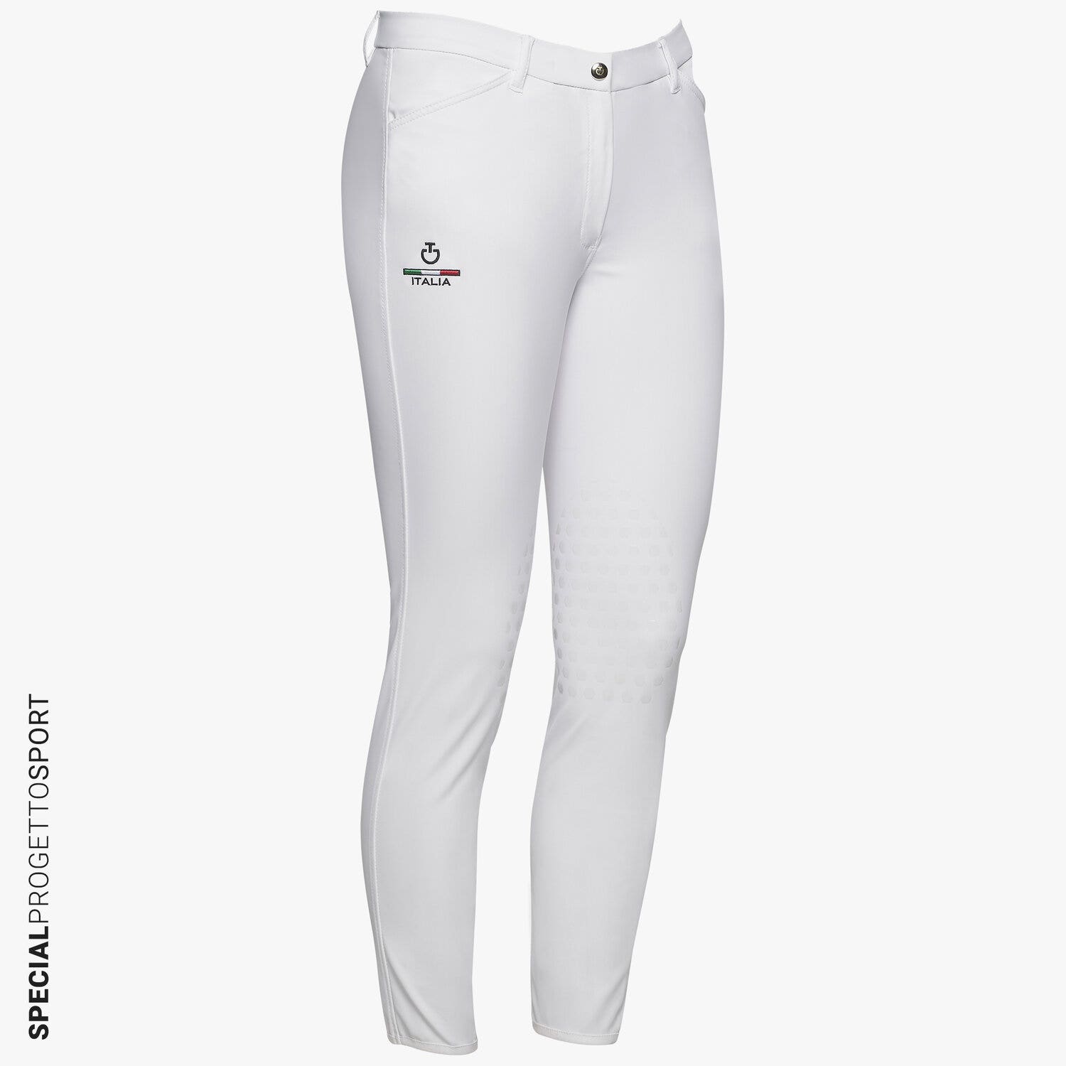 Cavalleria Toscana Women's FISE knee grip riding breeches WHITE-1