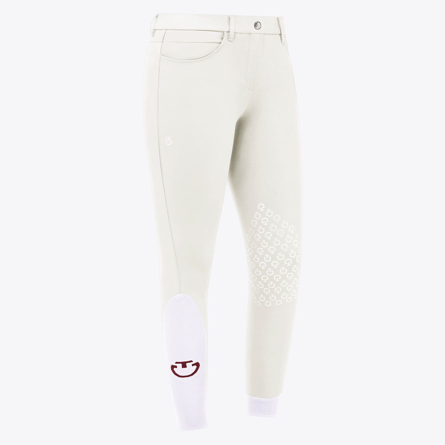 Cavalleria Toscana Women's knee grip riding breeches. Off-White-1