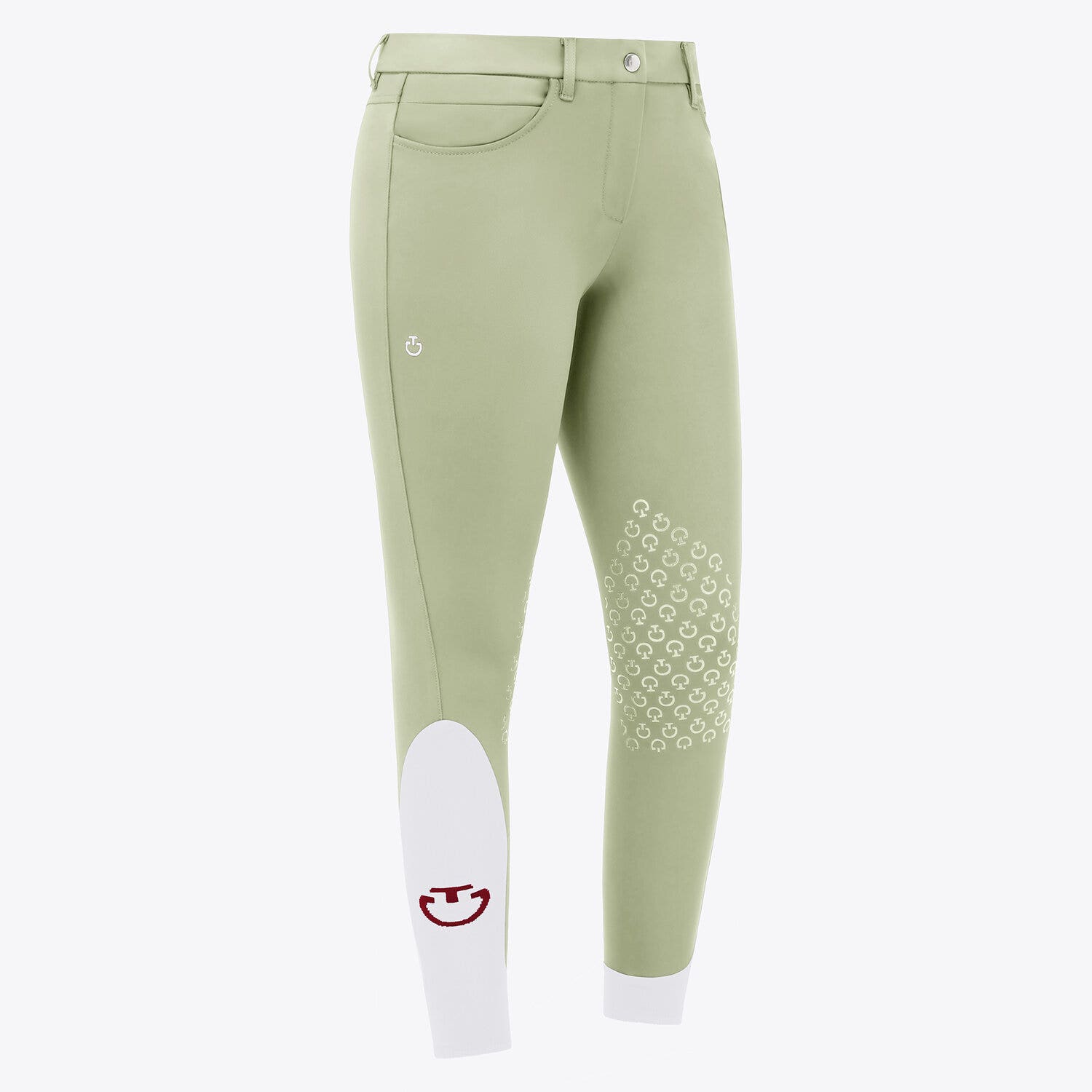 Cavalleria Toscana Women's knee grip riding breeches. PISTACHIO-1