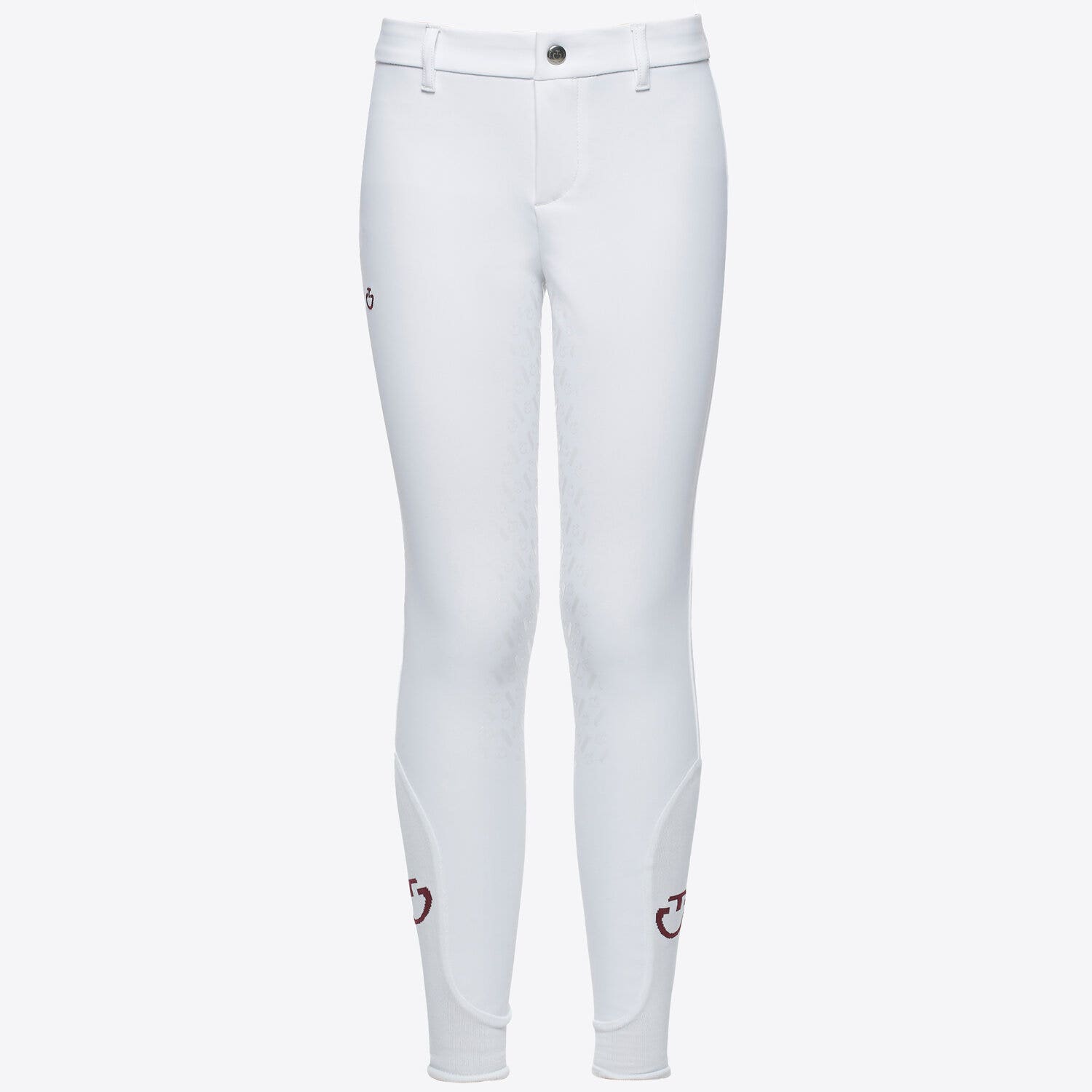Cavalleria Toscana Kid`s full grip dressage breeches WHITE-1