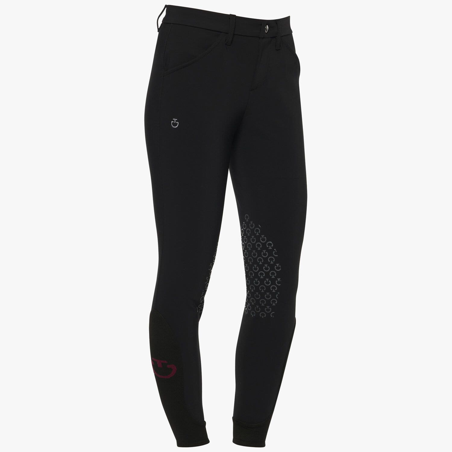 Cavalleria Toscana Kid's CT Logo Grip Breeches BLACK-1