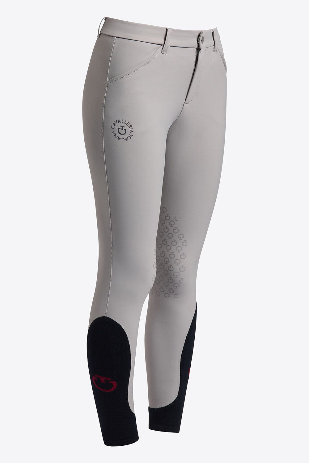 Cavalleria Toscana Unisex Young Riders knee grip jumping breeches LIGHT GREY-1