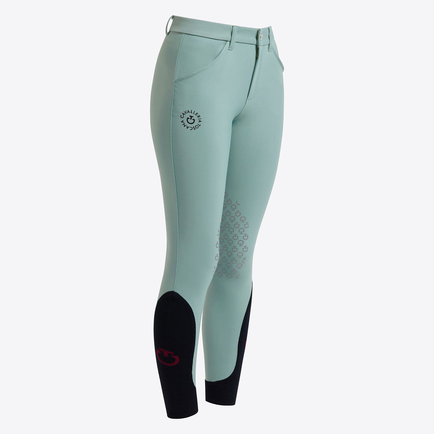 Cavalleria Toscana Cavalleria Toscana Unisex Young rider's knee grip jumping breeches LIGHT TEAL GREEN-1