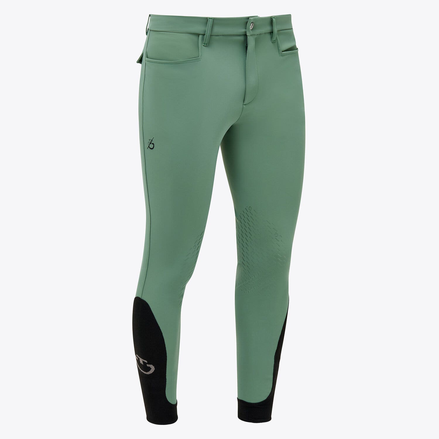 Cavalleria Toscana Men’s four-way stretch riding breeches EMERALD GREY-1
