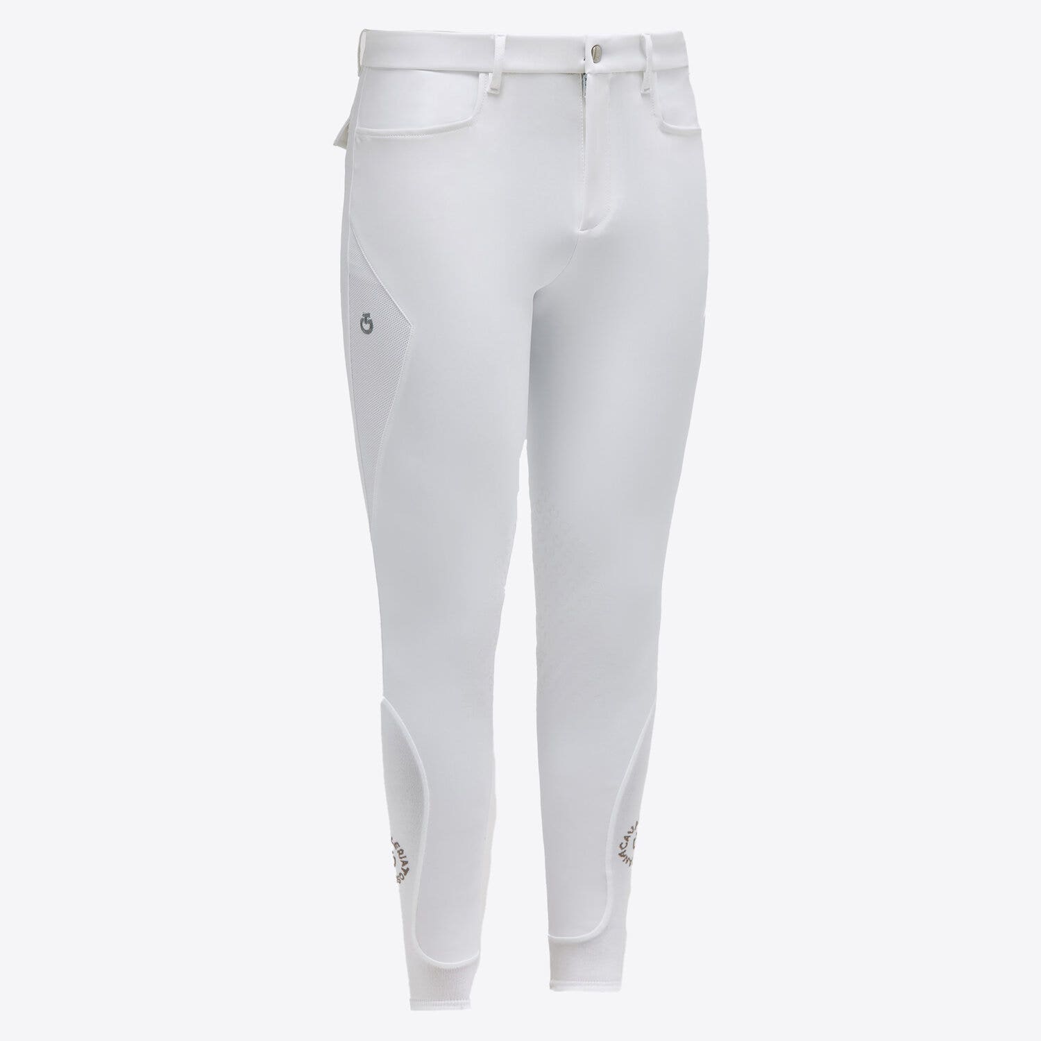 Cavalleria Toscana Men's knee-high jumping grip breeches WHITE-1