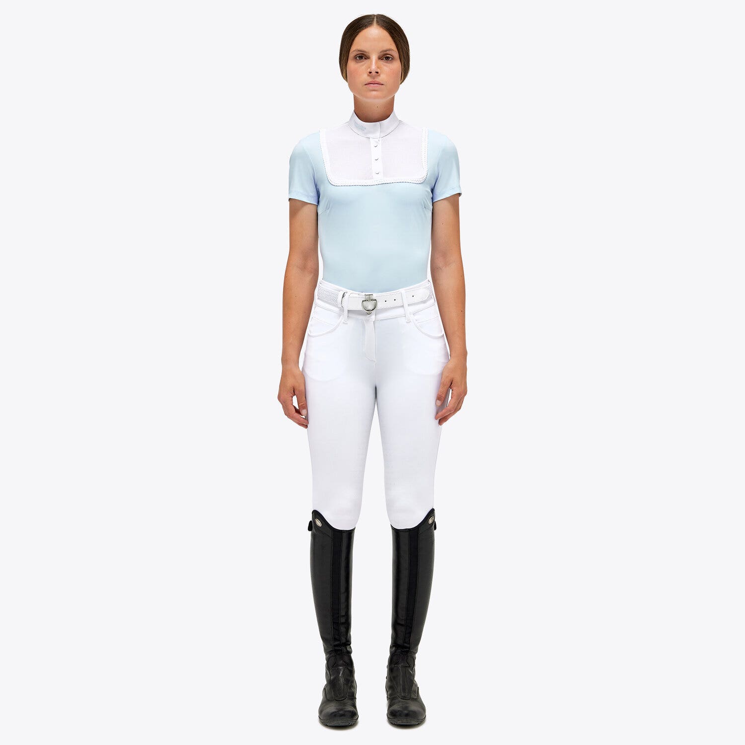 Cavalleria Toscana Women's jersey competition polo POWDER BLUE-1