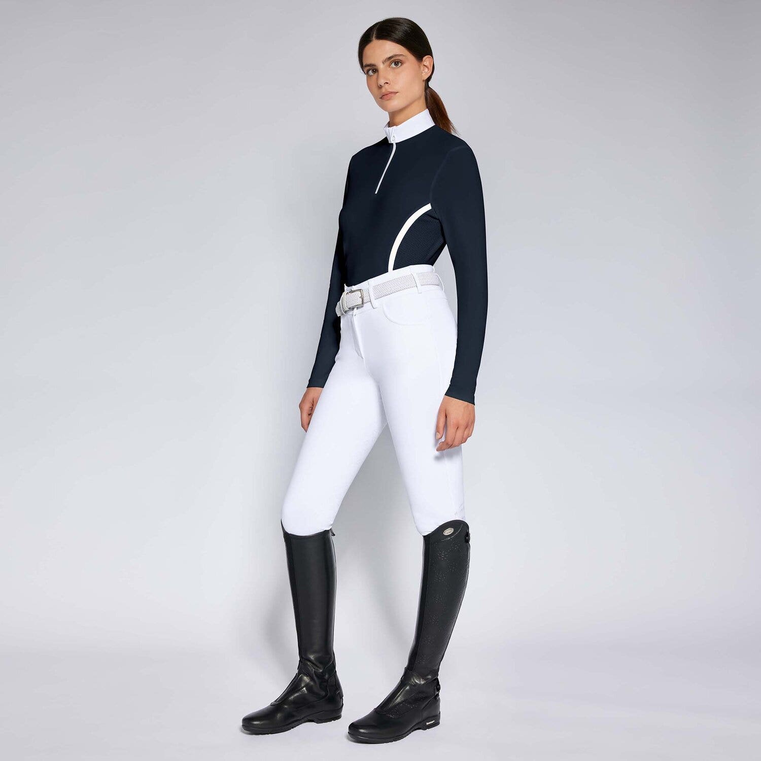 Cavalleria Toscana Women's competition polo shirt NAVY-1