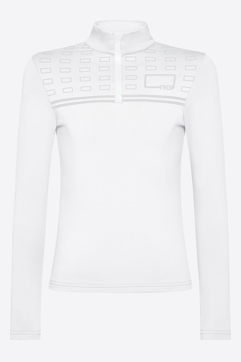 Rider's Gene Rider's Gene Girl's Jersey Fleece Training Zip Polo WHITE-1